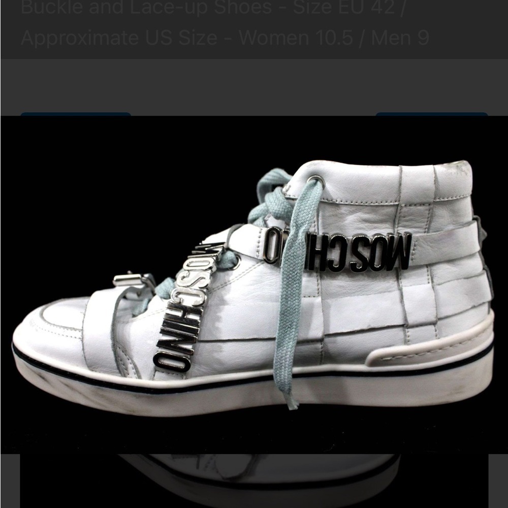 Moschino White Artistic High-Top Sneakers - Picture 4 of 7